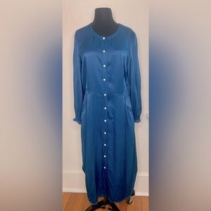Raquel Allegra Dress, blue button up shirt dress sz 3/Lg/XL 10/12, NWOT